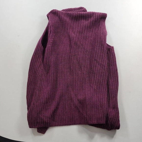 Gap Open Front Knit Sweater Womens XL Plum Red Cotton - Picture 3 of 9